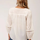 Roper 1597 Voile (White) - Women's Western Blouse