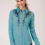 Roper 1874 Challis (Turquoise) - Women's Western Blouse