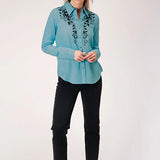Roper 1874 Challis (Turquoise) - Women's Western Blouse