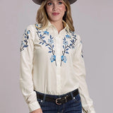 Roper 3250 Floral Fabric (White) - Women's Western Shirt