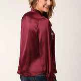 Roper 1425 Poly Satin (Red) - Women's Western Blouse