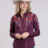 Roper 2654 Solid Poly (Purple) - Women's Western Blouse