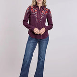 Roper 2654 Solid Poly (Purple) - Women's Western Blouse