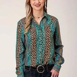 Roper 01418 Wild Stripe (Leopard) - Women's Western Blouse