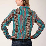 Roper 01418 Wild Stripe (Leopard) - Women's Western Blouse