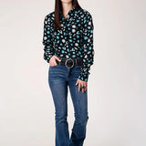 Roper 1778 Jewelry Print (Black) - Women's Western Blouse