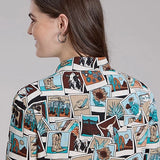 Roper 2224 Photo Collage (Multi) - Women's Western Blouse