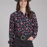 Roper 2225 Riders Print (Black) - Women's Western Blouse
