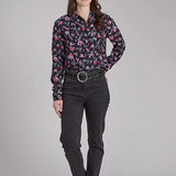 Roper 2225 Riders Print (Black) - Women's Western Blouse