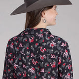 Roper 2225 Riders Print (Black) - Women's Western Blouse