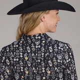 Roper 2422 Vintage Floral (Black) - Women's Western Blouse