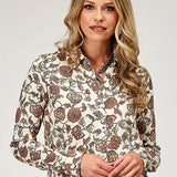 Roper 1977 Vintage Floral (Cream) - Women's Western Shirt
