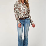 Roper 1977 Vintage Floral (Cream) - Women's Western Shirt