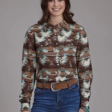 Roper 2201 Icon Aztec (Brown) - Women's Western Shirt