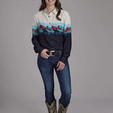 Roper 2202 Western Border (Black) - Women's Western Shirt