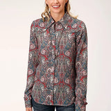 Roper 1279 Sage Paisley (Multi) - Women's Western Blouse
