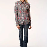 Roper 1279 Sage Paisley (Multi) - Women's Western Blouse