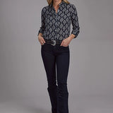 Roper 2133 Ikat Print (Black) - Women's Western Blouse