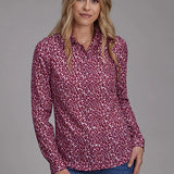 Roper 2134 Wild Wine Print (Leopard) - Women's Western Blouse