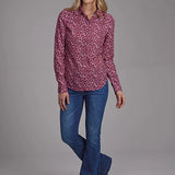Roper 2134 Wild Wine Print (Leopard) - Women's Western Blouse