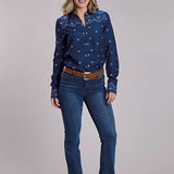 Roper 3095 Bandana Border (Blue) - Women's Western Shirt