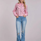 Roper 2862 Solid Arrows (Pink) - Women's Western Blouse