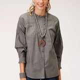 Roper 1282 Cotton Melange (Grey) - Women's Western Blouse