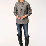 Roper 1282 Cotton Melange (Grey) - Women's Western Blouse