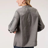 Roper 1282 Cotton Melange (Grey) - Women's Western Blouse
