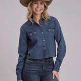 Roper 3200 Snap Denim (Blue) - Women's Western Shirt