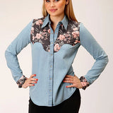 Roper 1789 Retro Denim (Light Blue) - Women's Western Shirt