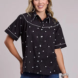 Roper 2995 Polka Dots (Black) - Women's Short Sleeve Shirt
