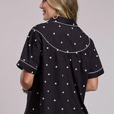 Roper 2995 Polka Dots (Black) - Women's Short Sleeve Shirt