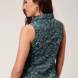 Roper 01580 Lucky Tropical (Green) - Women's Sleeveless Shirt
