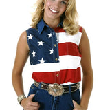 Roper Pieced Stars & Stripes (Multi) - Women's Sleeveless Shirt