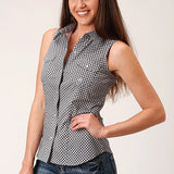 Roper 1460 Diamond Star Geo (Grey) - Women's Sleeveless Shirt