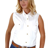 Roper Solid Poplin (White) - Women's Sleeveless Shirt