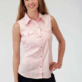 Roper Solid Poplin (Pink) - Women's Sleeveless Shirt