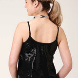 Roper 1419 Solid Sequined (Black) - Women's Tank Top