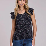 Roper 2857 Constellation Print (Black) - Women's Sleeveless Shirt