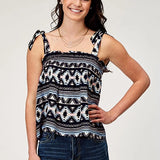 Roper 1991 Aztec Printed (Black) - Women's Sleeveless Shirt