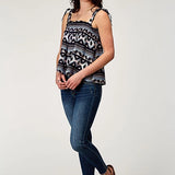 Roper 1991 Aztec Printed (Black) - Women's Sleeveless Shirt