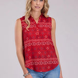 Roper 0000 Aztec (Red) - Women's Sleeveless Shirt