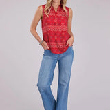 Roper 0000 Aztec (Red) - Women's Sleeveless Shirt