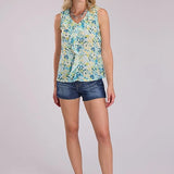 Roper 2489 Floral Aztec (Blue) - Women's Sleeveless Shirt