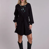 Roper 3104 Raglan Sleeve (Black) - Women's Knit Dress