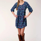 Roper 00338 Horse Print (Blue) - Women's Dress