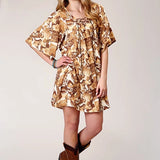 Roper 1777 Collage Print (Brown) - Women's Dress
