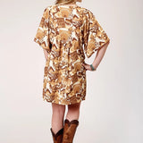Roper 1777 Collage Print (Brown) - Women's Dress