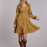 Roper 3189 Horses and Arrows (Honey) - Women's V-Neck Dress